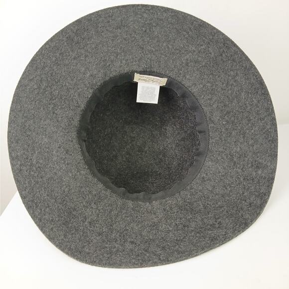 Lucky Brand 100% Wool Dark Gray BOHO HIPPIE Festival/Concert Hat Leather Studs - Picture 4 of 5